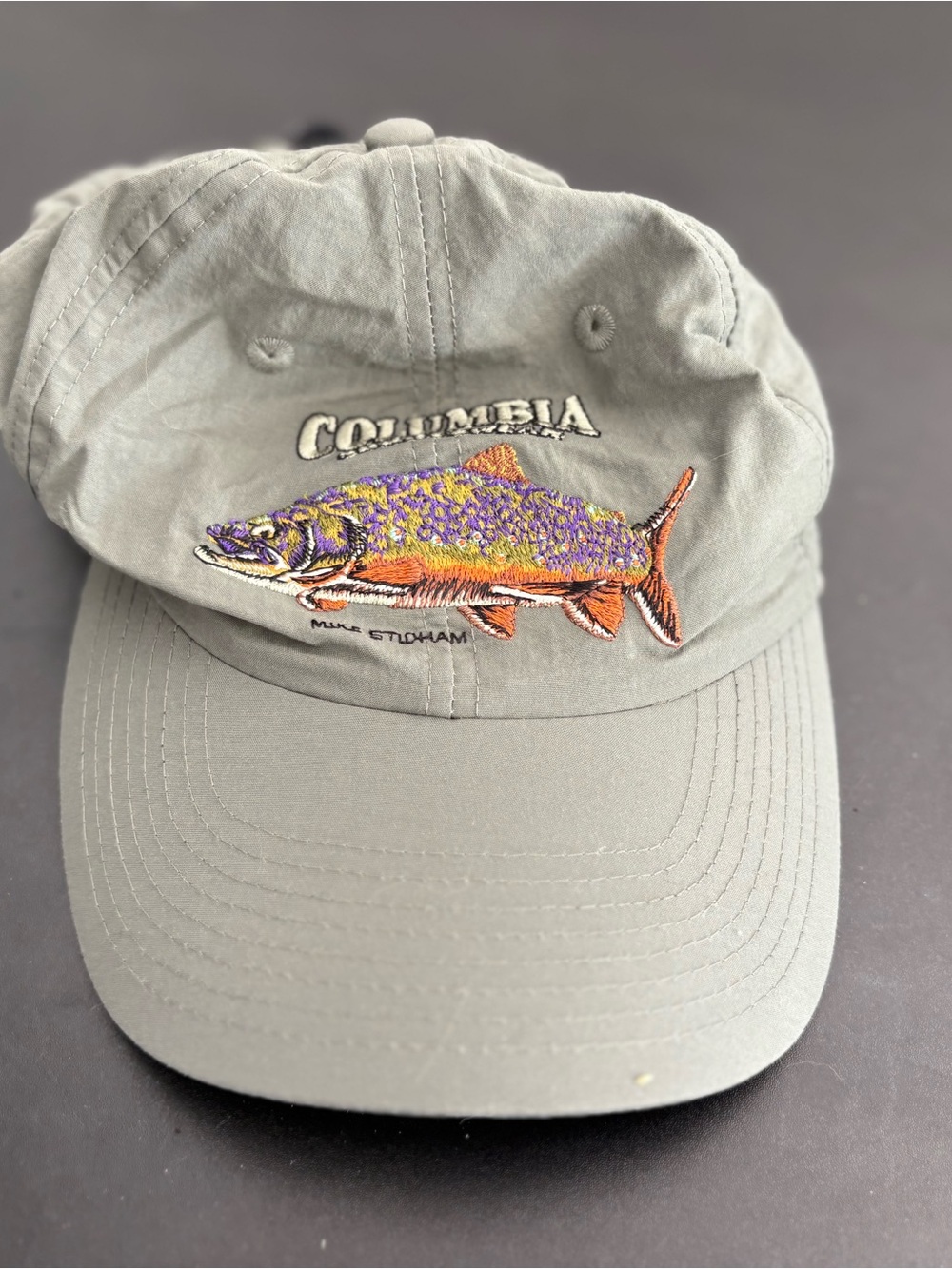 Vintage Columbia Sportswear Mike Stidham Adjustable Olive Green Fish Hat Cap